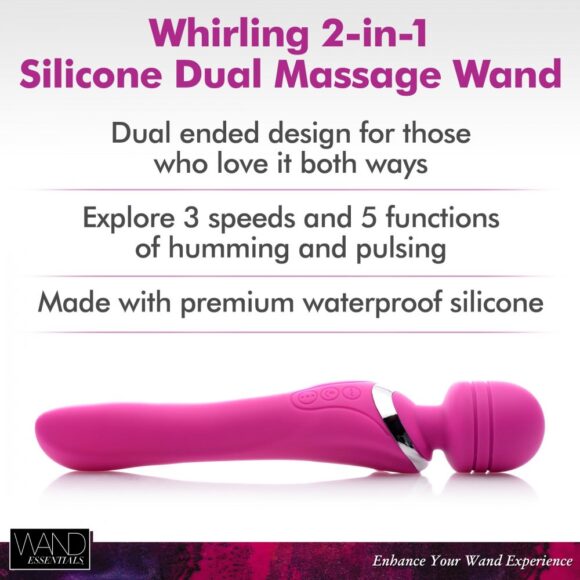 Whirling Wand 2 in 1 Silicone Dual Massage Wand - Image 3