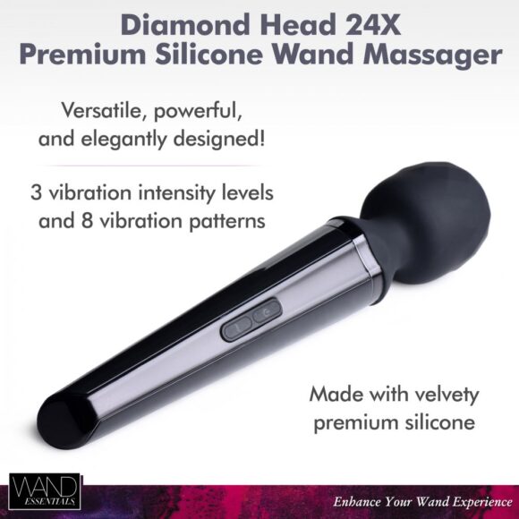 Diamond Head 24X Rechargeable Silicone Wand Massager - Image 3